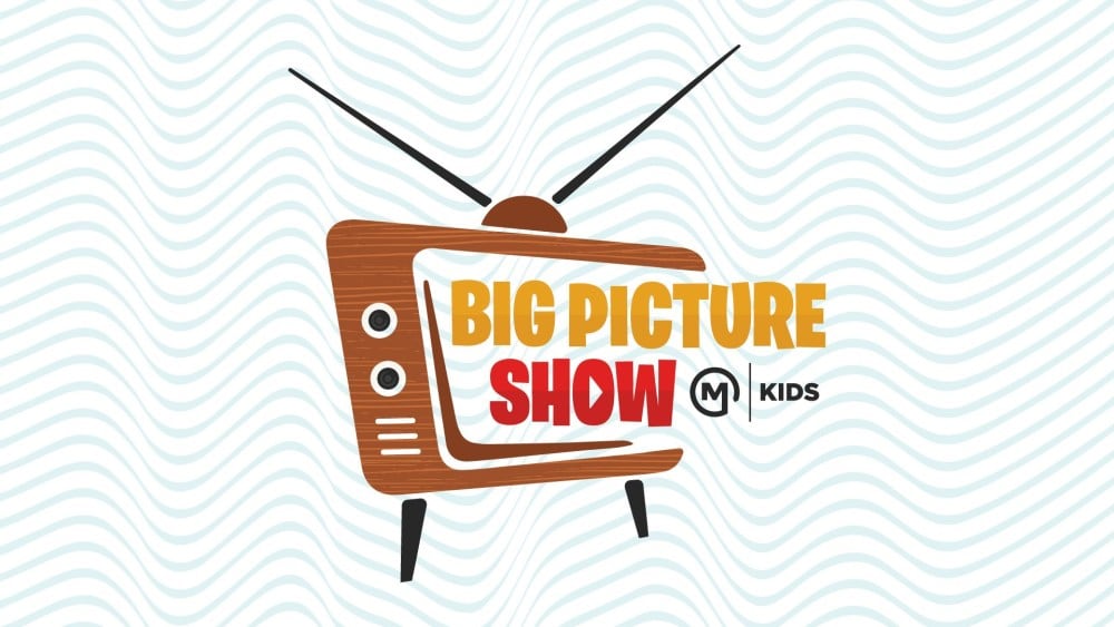 Graphic of an older television with the title 'Big Picture Shoq Mariners Kids' in the screen